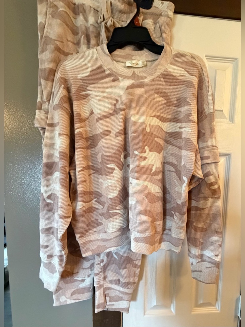 RD Style Blush Pink Waffle Knit Lounge Set